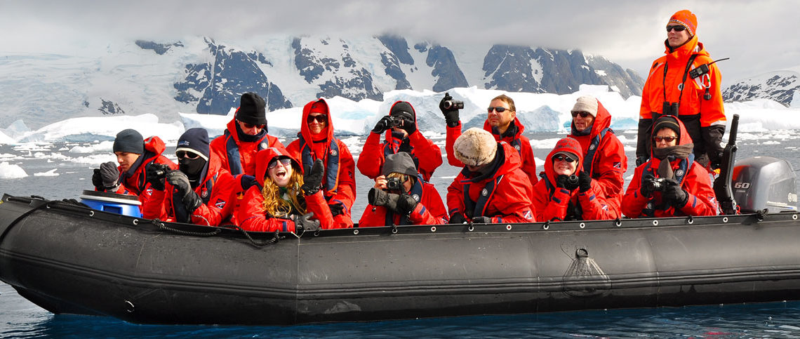 Antarctica – students on zodiac