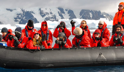 Antarctica – students on zodiac