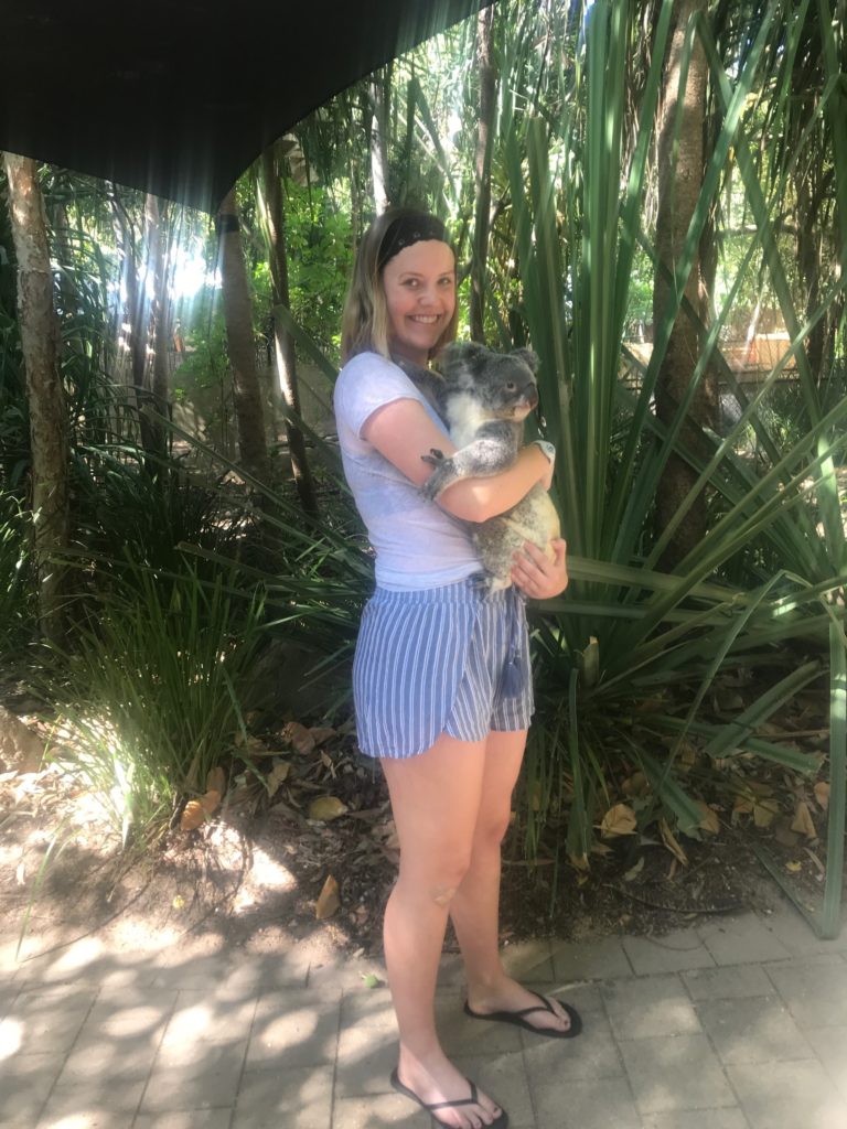 Cuddling a Koala in Queensland
