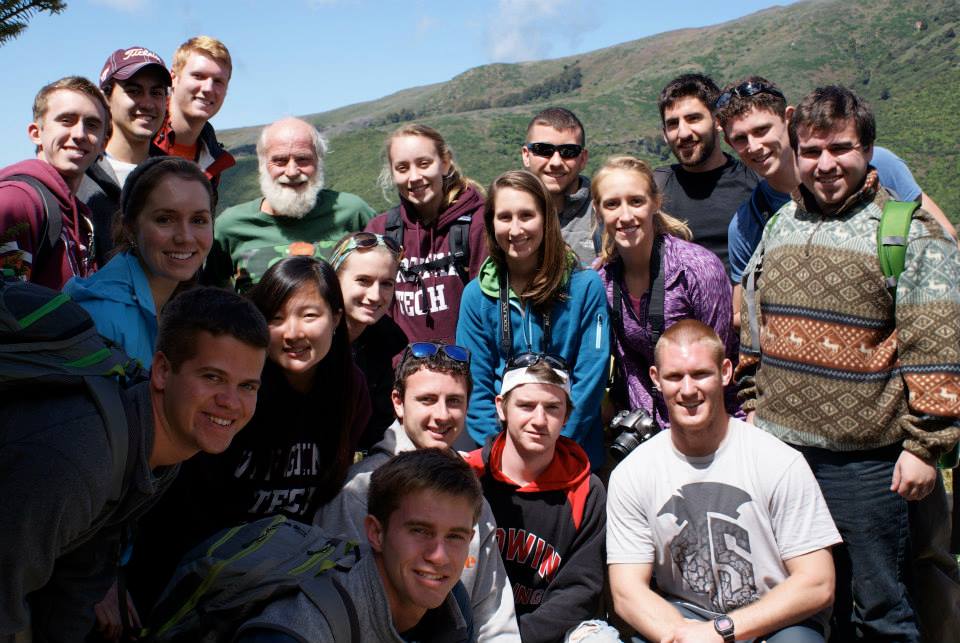 Photo of Virginia Tech students at Hinewai Reserve 2014