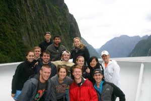 Photo of Virginia Tech students at Milford Sound 2014