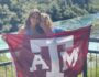 Madeline with Texas A&M flag